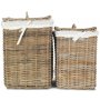 Set of 2 Square Rattan Laundry Hamper Basket