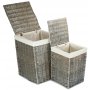 Set of 2 Square Laundry Basket With White Lining 