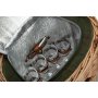 Oval Green Tweed Chiller Hamper Basket