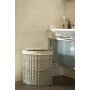 Small Antique Wash Corner Laundry Basket With White Lining