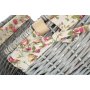Set of 2 Grey Wash Square Laundry Basket With Garden Rose Lining