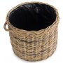 Large Rope Handled Rattan Round Planter With Plastic Lining