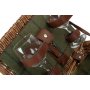 2 Person Green Tweed Double Lidded Hamper