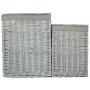 Set of 2 Grey Wash Square Laundry Basket With Grey Sage Lining 