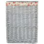 Large Grey Wash Square Laundry Basket With Garden Rose Lining