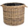 Large Rope Handled Rattan Round Planter With Plastic Lining