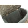 Large Antique Wash Corner Laundry Basket With Grey Sage Lining