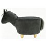 Gardeco Raven the Dark Grey Velvet Horse Footstool