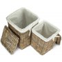Set of 2 Square Rattan Laundry Hamper Basket