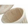 Large Round White Wash Laundry Hamper With White Lining