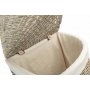 Large Antique Wash Corner Laundry Basket With White Lining