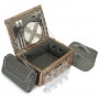 4 Person Grey Tweed Hamper
