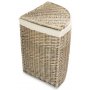 Large Antique Wash Corner Laundry Basket With White Lining