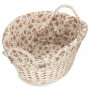 White Finish Wash Basket With Garden Rose Lining