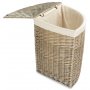 Large Antique Wash Corner Laundry Basket With White Lining