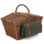 Elegant 4 Person Green Tweed Hamper