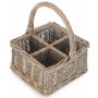 Grey Wash Square 4 Section Cutlery Basket