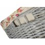 Set of 2 Grey Wash Square Laundry Basket With Garden Rose Lining