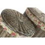 Set of 2 Antique Wash Round Laundry Basket With Garden Rose Lining