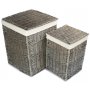 Set of 2 Square Laundry Basket With White Lining 