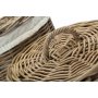 Set of 2 Round Rattan Laundry Hamper Basket With White Lining 