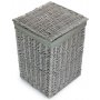 Small Grey Wash Square Laundry Basket With Grey Sage Lining