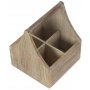 Oak Effect Square 4 Section Cutlery Holder