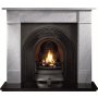 Landsdowne Fireplace in BlackTraditional complete with Cast Back