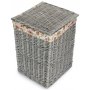 Small Grey Wash Square Laundry Basket With Garden Rose Lining