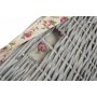 Small Grey Wash Square Laundry Basket With Garden Rose Lining