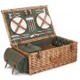 Deluxe Green Tweed 4 Person Hamper