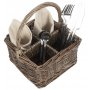 Antique Wash Square 4 Section Cutlery Basket