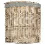 Small Antique Wash Corner Laundry Basket With Grey Sage Lining
