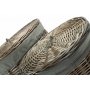 Set of 2 Antique Wash Round Laundry Basket With Grey Sage Lining