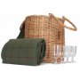 Oval Green Tweed Chiller Hamper Basket