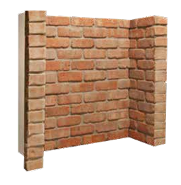 Rustic Brick Fireplace Chamber with Front Returns only