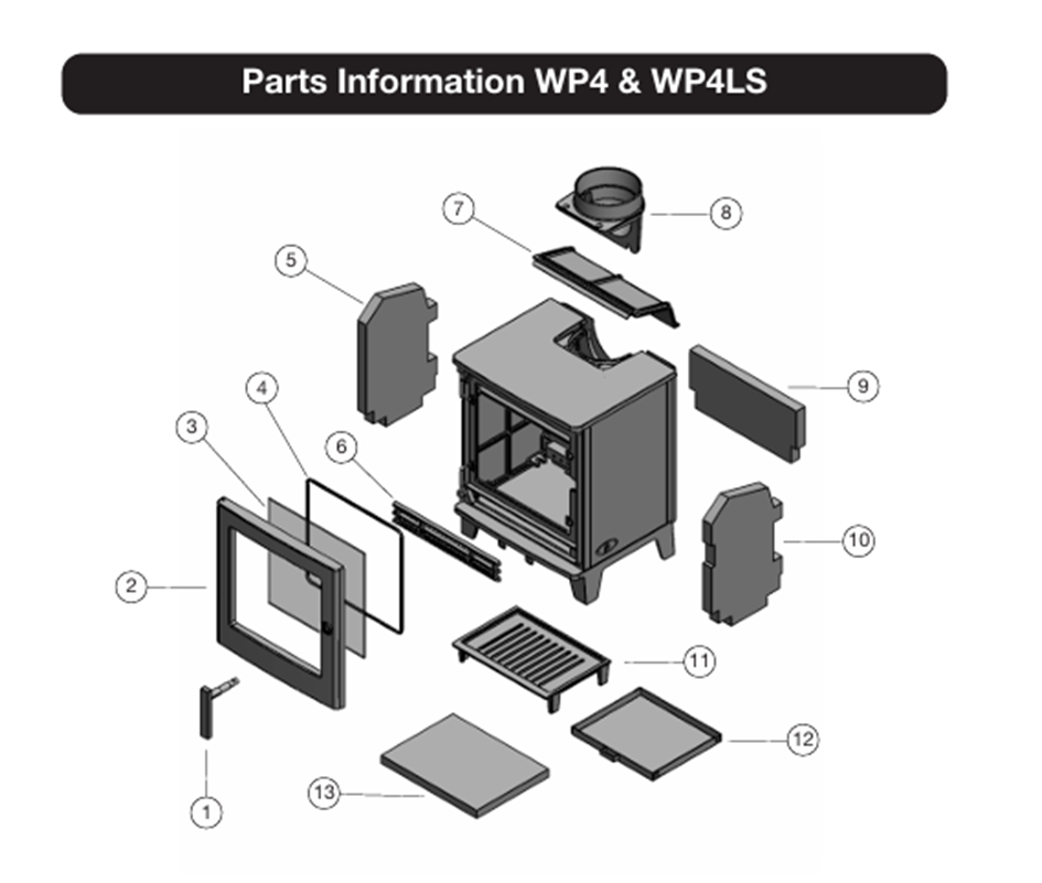 ACR Woodpecker WP4 and WP4LS Exploded Drawing
